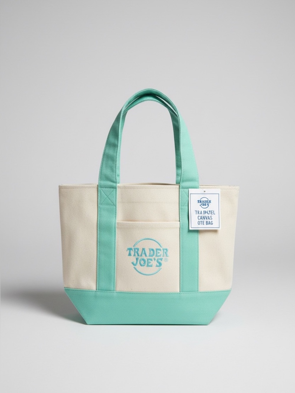 Trader Joe's Mini Canvas Tote Bag | Mint Green | 2026 Spring Limited Edition